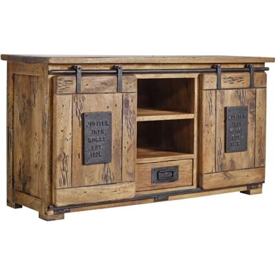 MASSIVMOEBEL24.DE Buffet en Bois de Mango - Style Industriel Rustique - Publicité MASSIVMOEBEL24.DE Buffet en Bois de Mango - Style Industriel Rustique - Publicité