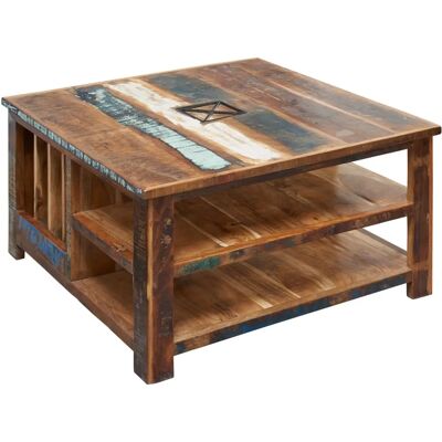 Massivmoebel24 Couchtisch Altholz 90x90x48 Mehrfarbig - Beistelltisch Massivmoebel24 Couchtisch Altholz 90x90x48 Mehrfarbig - Beistelltisch