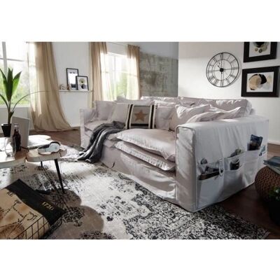 Massivmoebel24.de Divano 3 posti 236x138x76 bianco KINGSTON Massivmoebel24.de Divano 3 posti 236x138x76 bianco KINGSTON