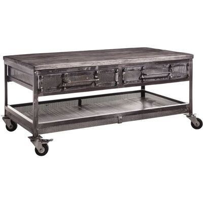 Table basse Mango de Massivmoebel24.de - Cadre en métal, 110x60x50cm, Gris - Table basse - Publicité Table basse Mango de Massivmoebel24.de - Cadre en métal, 110x60x50cm, Gris - Table basse - Publicité