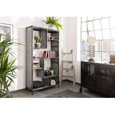 Massivmoebel24 Mango Regal 90x40x180 Grau - Shelf Massivmoebel24 Mango Regal 90x40x180 Grau - Shelf