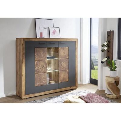 Massivmoebel24 Highboard Sheesham 150x40x135 - Highboard Massivmoebel24 Highboard Sheesham 150x40x135 - Highboard