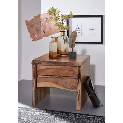 Comodino in acacia di Massivmoebel24 - Legno naturale, 2 cassetti Comodino in acacia di Massivmoebel24 - Legno naturale, 2 cassetti