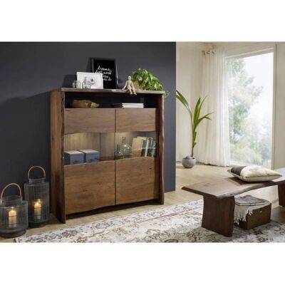 Massivmoebel24 Pure acacia 205 Credenza - Natürliche Holzoptik, Borkante - Kommode Massivmoebel24 Pure acacia 205 Credenza - Natürliche Holzoptik, Borkante - Kommode