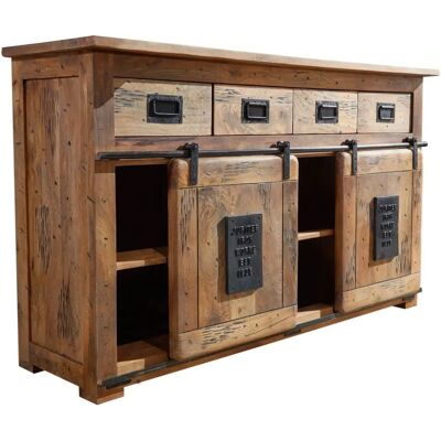 Massivmoebel24 Credenza en Mango - Style Industriel avec Portes Coulissantes - Publicité Massivmoebel24 Credenza en Mango - Style Industriel avec Portes Coulissantes - Publicité