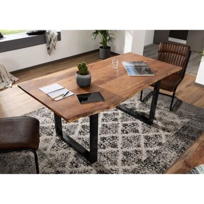 Massivmoebel24.de Tavolo massiccio in legno di acacia 120x90x76 naturale Gambe antracite - Tavolo Massivmoebel24.de Tavolo massiccio in legno di acacia 120x90x76 naturale Gambe antracite - Tavolo