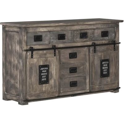 Massivmoebel24 Sideboard Mango - Grau - Industriell Stil Massivmoebel24 Sideboard Mango - Grau - Industriell Stil