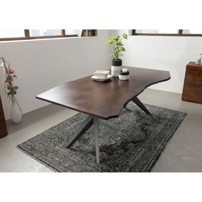 Massivmoebel24.de Tavolo da pranzo in acacia - Bordi naturali - 160x90x76 - Marrone - Unico Massivmoebel24.de Tavolo da pranzo in acacia - Bordi naturali - 160x90x76 - Marrone - Unico