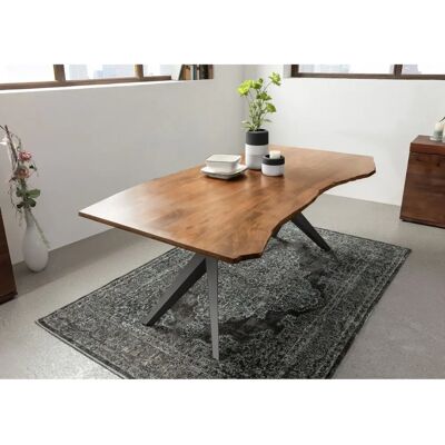 Tavolo in legno massiccio con bordo naturale 180x90x76 opaco Tavolo in legno massiccio con bordo naturale 180x90x76 opaco