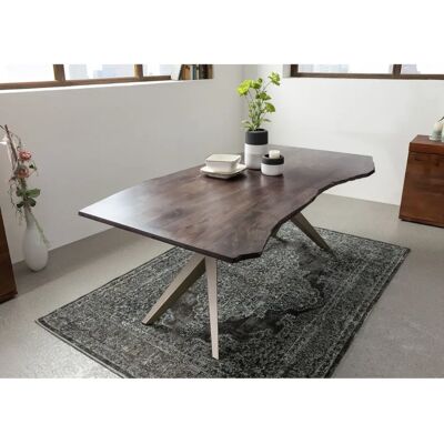 Massivmoebel24.de Esstisch aus Akazienholz - Natürliche Kante - 180x90x76cm - Grau Massivmoebel24.de Esstisch aus Akazienholz - Natürliche Kante - 180x90x76cm - Grau