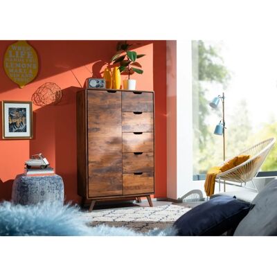 Massivmoebel24.de Walnuss Sheesham 90x40x145 Retro Kommode - Kommode Massivmoebel24.de Walnuss Sheesham 90x40x145 Retro Kommode - Kommode