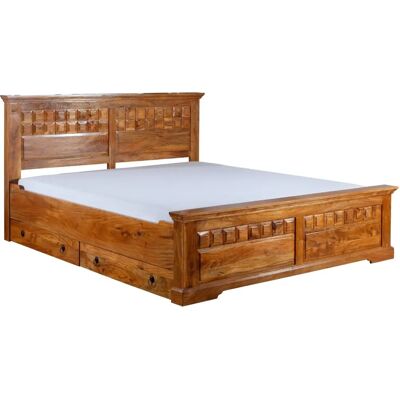 Massivmoebel24.de Lit Acacia 200x200 Miel - Lit - Publicité Massivmoebel24.de Lit Acacia 200x200 Miel - Lit - Publicité
