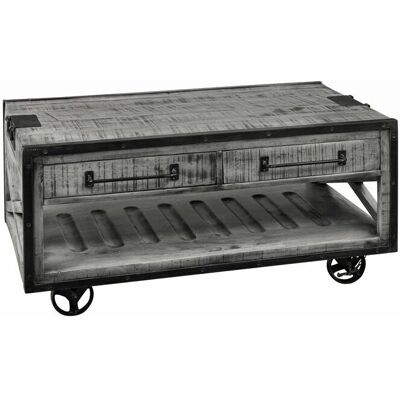 Massivmoebel24.de Mango Couchtisch - Industrieller Stil 112x61x55 - Grau lackiert Massivmoebel24.de Mango Couchtisch - Industrieller Stil 112x61x55 - Grau lackiert