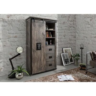 Massivmoebel24 - Mangoholz Schrank - Weißwasch - 100x45x175 - Beige Massivmoebel24 - Mangoholz Schrank - Weißwasch - 100x45x175 - Beige