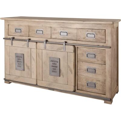 Massivmoebel24 Buffet en mango - Style industriel rustique - 150x45x90 - Publicité Massivmoebel24 Buffet en mango - Style industriel rustique - 150x45x90 - Publicité