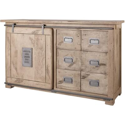Massivmoebel24 Buchenholz Credenza - Industrieller Stil Massivmoebel24 Buchenholz Credenza - Industrieller Stil