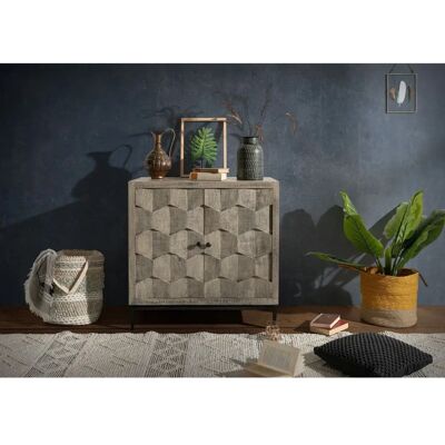 Massivmoebel24 Kommode Mango 86x46x86 grau lackiert - STILMÖBEL Massivmoebel24 Kommode Mango 86x46x86 grau lackiert - STILMÖBEL