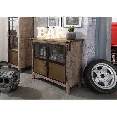 Massivmoebel24 Mangocredenz - Industrieller Stil, Braun Lack Massivmoebel24 Mangocredenz - Industrieller Stil, Braun Lack