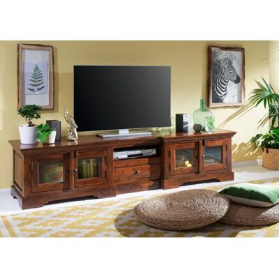 Massivmoebel24 - Modello 339 - Mobile TV in Acacia - Marrone Scuro Massivmoebel24 - Modello 339 - Mobile TV in Acacia - Marrone Scuro