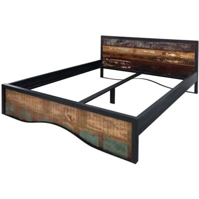 Massivmoebel24 - Industrielles Bett 111 aus recyceltem Holz und Metall 200x200 - Mehrfarben Massivmoebel24 - Industrielles Bett 111 aus recyceltem Holz und Metall 200x200 - Mehrfarben
