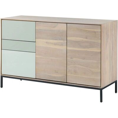 Massivmoebel24 Kommode Akazie 134x45x85 grau-weiß geölt CHICAGO #07 - Kommode Massivmoebel24 Kommode Akazie 134x45x85 grau-weiß geölt CHICAGO #07 - Kommode