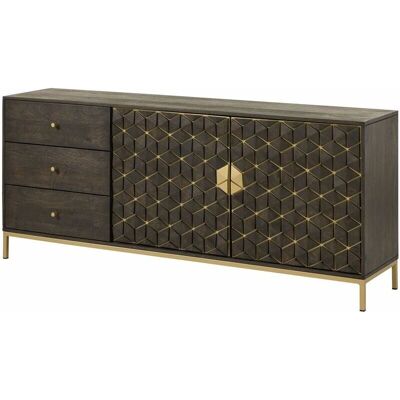 Massivmoebel24 Diamond 120 Credenza - Mango et métal Style Art déco - Publicité Massivmoebel24 Diamond 120 Credenza - Mango et métal Style Art déco - Publicité