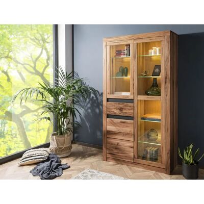 Massivmoebel24 Wild-/ Zerreiche 110x42x200 Tabacco Braun Vitrine - Möbel Massivmoebel24 Wild-/ Zerreiche 110x42x200 Tabacco Braun Vitrine - Möbel