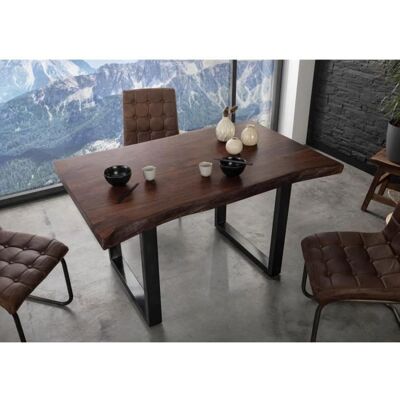 Massiv Akazien Esstisch - Handgefertigt Natürliche Kante - 140x90x77cm Massiv Akazien Esstisch - Handgefertigt Natürliche Kante - 140x90x77cm