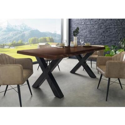 Massivmoebel24.de Esstisch aus Akazie - Anthrazit glänzend / Braun - FREEFORM 5 Massivmoebel24.de Esstisch aus Akazie - Anthrazit glänzend / Braun - FREEFORM 5