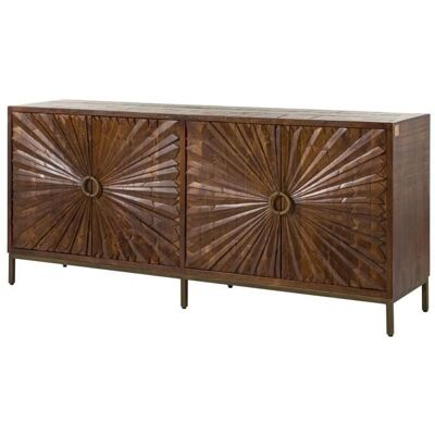 STILMÖBEL Mangoholz Sideboard mit Strahlenfront STILMÖBEL Mangoholz Sideboard mit Strahlenfront