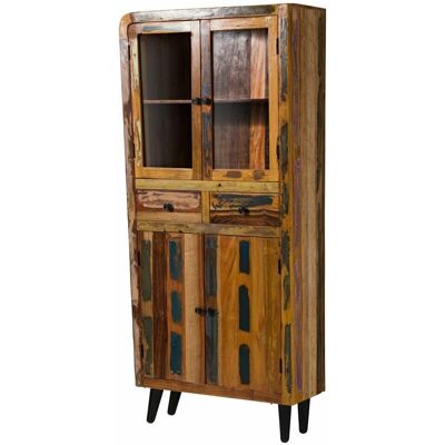 Massivmoebel24 Sixties 113 Vetrina Vintage Legno Riciclato Multicolore Massivmoebel24 Sixties 113 Vetrina Vintage Legno Riciclato Multicolore