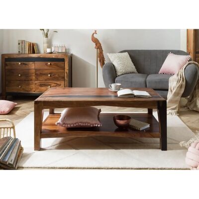 Tavolino Sheesham - 115x60x45 - Marrone scuro - Massivmoebel24.de Tavolino Sheesham - 115x60x45 - Marrone scuro - Massivmoebel24.de