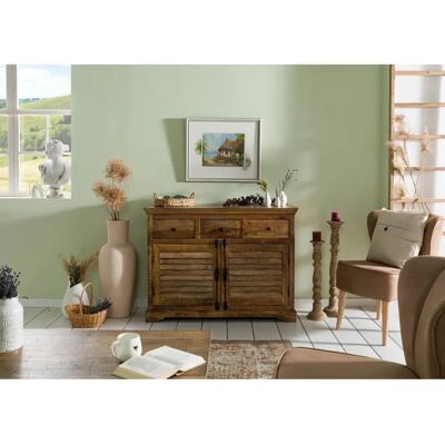 Massivmoebel24 Rodez 120 Credenza - Rustik Mango-Holz, Französischer Landhausstil Massivmoebel24 Rodez 120 Credenza - Rustik Mango-Holz, Französischer Landhausstil