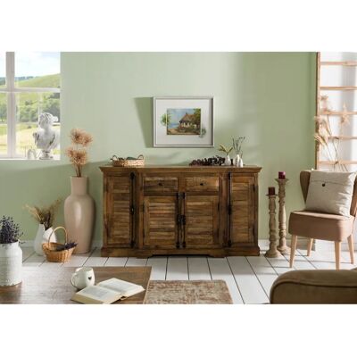 Massivmoebel24 Rodez 121 Credenza - Mango Holz, dunkelbraun, französischer Landhausstil - Sideboard Massivmoebel24 Rodez 121 Credenza - Mango Holz, dunkelbraun, französischer Landhausstil - Sideboard