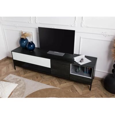 Massivmoebel24 Chicago 202 Mango Holz TV - Anthrazit - 200x45x55 - Wohnzimmermöbel Massivmoebel24 Chicago 202 Mango Holz TV - Anthrazit - 200x45x55 - Wohnzimmermöbel
