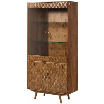 Massivmoebel24.de Mosayk Akazie 90x42x190 Mid-Century Vitrine Massivmoebel24.de Mosayk Akazie 90x42x190 Mid-Century Vitrine