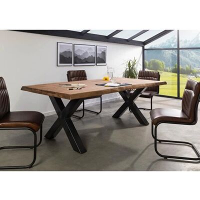 Tavolo da pranzo Sheesham - Gambe a X - Bordo organico - 180x90cm Tavolo da pranzo Sheesham - Gambe a X - Bordo organico - 180x90cm