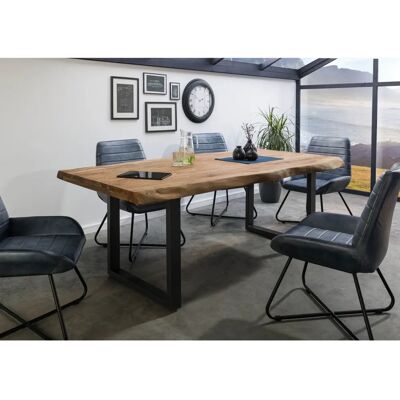 Massivmoebel24.de Baumtisch Sheesham 180x90x77 natur gebeizt / U-Beine anthrazit matt FREEFORM 5 Massivmoebel24.de Baumtisch Sheesham 180x90x77 natur gebeizt / U-Beine anthrazit matt FREEFORM 5