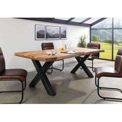 Massivmoebel24 Freeform 5 Esstisch aus Sheesham - Industrieller Stil Massivmoebel24 Freeform 5 Esstisch aus Sheesham - Industrieller Stil