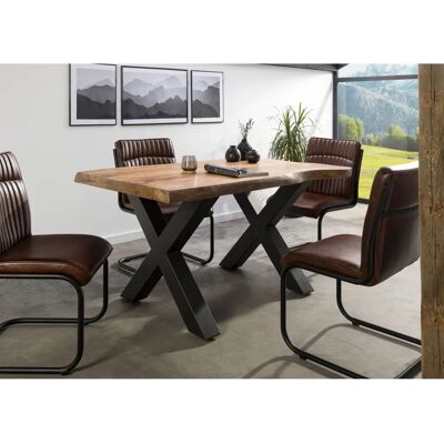 Massivmoebel24.de Mangoholz 160x90x77 Natur X-Tisch Massivmoebel24.de Mangoholz 160x90x77 Natur X-Tisch