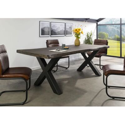 Massivmoebel24 Mango Esstisch - 220cm, Grau, X-Beine Massivmoebel24 Mango Esstisch - 220cm, Grau, X-Beine