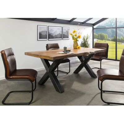 Massivmoebel24 Baumtisch Mango 220x100x77 natur - X-Beine Massivmoebel24 Baumtisch Mango 220x100x77 natur - X-Beine