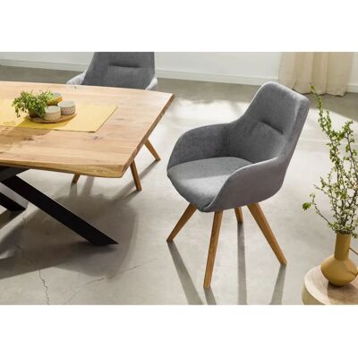 Massivmoebel24 Tacoma 10 Sedia girevole - Tessuto grigio, Legno, Rotazione 90° Massivmoebel24 Tacoma 10 Sedia girevole - Tessuto grigio, Legno, Rotazione 90°