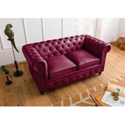 Massivmoebel24 Chesterfield 402 Divano 2 posti in pelle - Stile vintage Massivmoebel24 Chesterfield 402 Divano 2 posti in pelle - Stile vintage
