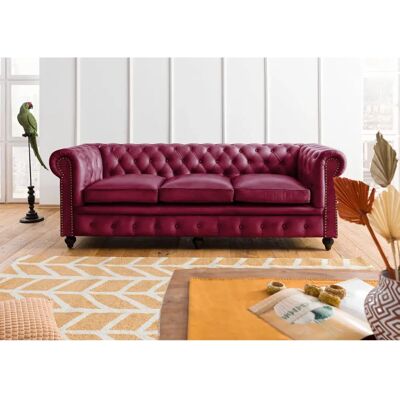Massivmoebel24 Chesterfield 403 Sofa - Leder Rot - 3-Sitzer Massivmoebel24 Chesterfield 403 Sofa - Leder Rot - 3-Sitzer