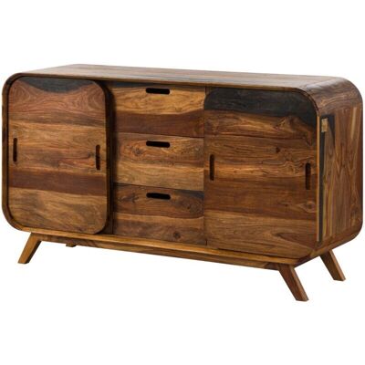 Massivmoebel24 Mailand 201 Credenza - Sheesham Dunkelbraun Retro Stil Massivmoebel24 Mailand 201 Credenza - Sheesham Dunkelbraun Retro Stil