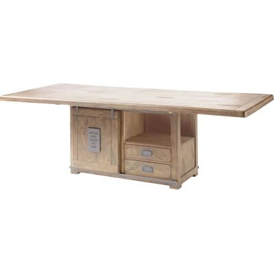 Massivmoebel24 RAILWAY 314 - Table à manger - Mango, Beige, Style industriel - Publicité Massivmoebel24 RAILWAY 314 - Table à manger - Mango, Beige, Style industriel - Publicité