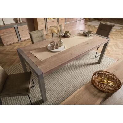 Massivmoebel24 - Modèle 114 - Table à manger en acacia - Style industriel - Publicité Massivmoebel24 - Modèle 114 - Table à manger en acacia - Style industriel - Publicité