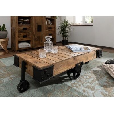 Massivmoebel24 Mango Couchtisch - Großes Massiv Mangoholz, Industriestil Bahn Massivmoebel24 Mango Couchtisch - Großes Massiv Mangoholz, Industriestil Bahn