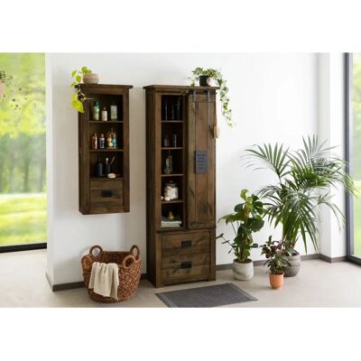 Massivmoebel24 - Mango Schrank - Verstellbare Regale - Bewegliche Schiebetür - Industriell Stil Massivmoebel24 - Mango Schrank - Verstellbare Regale - Bewegliche Schiebetür - Industriell Stil